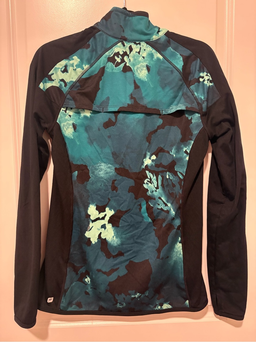 Fabletics Teal & Black Patterned Performance Jacket - Picture 2 of 7